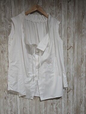 Comme des GarconsCotton Gather Neck Blouse Avant-garde White Size L Flawed